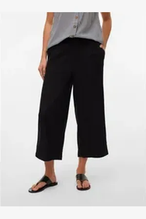VERO MODA Culotte VMMYMILO H/W CULOTTE PANT WVN GA mit Leinen schwarz XS (34)
