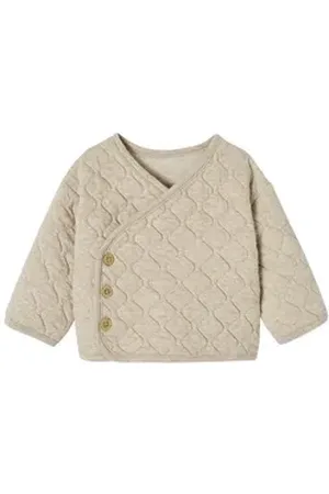 Vertbaudet Strickjacke Baby Wickeljacke mit Recycling-Polyester beige 80