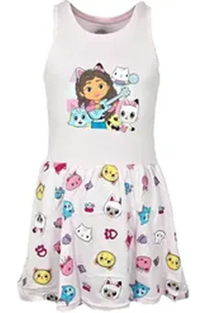 Gabbys Dollhouse Sommerkleid Gabbys Dollhouse Kinder Mädchen kurzarm Kleid Sommerkleid 100% Baumwolle, Gr. 92 bis 128 rosa 98