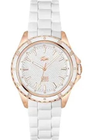 Lacoste Quarzuhr SANTORINI 2001428, Armbanduhr, Damenuhr, Silikonarmband, analog weiß