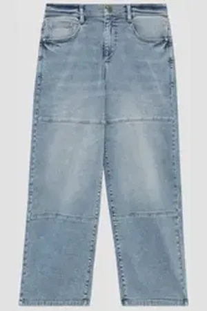 QS by s.Oliver 5-Pocket-Jeans Jeans Baggy / Relaxed Fit / Mid Rise / Wide Leg / Teilungsnähte Teilungsnaht blau 152/SLIM