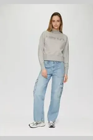QS by s.Oliver Stoffhose Jeans Catie / Relaxed Fit / Mid Rise / Wide Leg blau 32/32
