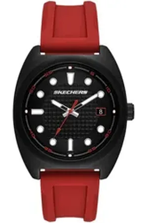 Skechers Quarzuhr HANOVER SR5238, Armbanduhr, Herrenuhr, Silikonarmband, analog, Tag rot