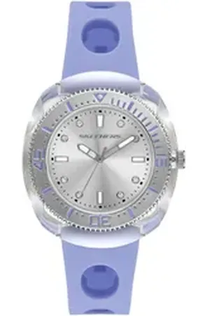 Skechers Quarzuhr PALMERA SR6321, Armbanduhr, Damenuhr, Silikonarmband, analog, Glassteine lila