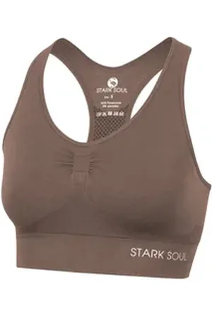 STARK SOUL ® Sport-BH Bra Light Support - Sport BH, doppellagig, für Damen Doppellagiges Material braun XL