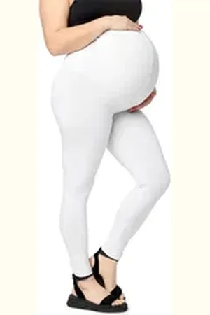 Merry Style Umstandsleggings Große Größen Damen Umstandstights lang aus Viskose MS10-460 (1-tlg) weiß 4XL