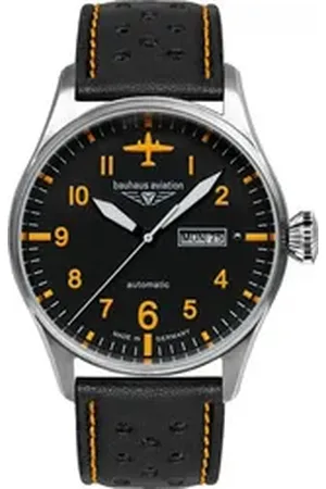 Bauhaus Automatikuhr Flight Control Automatic 2766-5, Armbanduhr, Herrenuhr, Made in Germany, Mechanische Uhr, analog, Tag schwarz