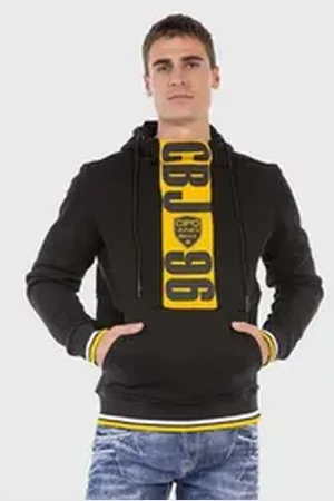 Cipo & Baxx Kapuzenpullover Sweatshirts mit Markenprint schwarz 2XL