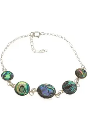 Bella Carina Silberarmband Armband mit Abalone Muschel 18 - 20 cm 925 Silber, mit Abalone Muschel grün