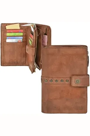 Bear Design Geldbörse "Sanne" Cow Lavato Leder, Damenbörse, Portemonnaie, Leder in cognac braun, 8 Kartenfächer braun