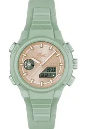 Lacoste Quarzuhr LC33 2001433, Armbanduhr, Damenuhr, Silikonarmband, analog, digital, Stoppfunktion grün