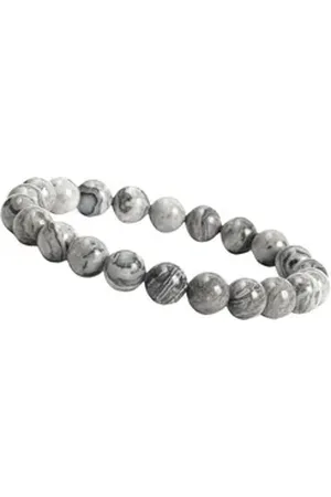 GOOD.designs Perlenarmband (1-tlg), aus hochwertigen Natursteinen grau