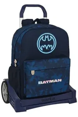 Batman Rucksack Kinder Rucksack mit Rädern Legendary Marineblau 32 x 43 x 14 cm blau