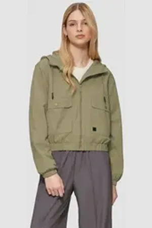 QS by s.Oliver Outdoorjacke Blouson aus Baumwolle mit Kapuze Waschung L