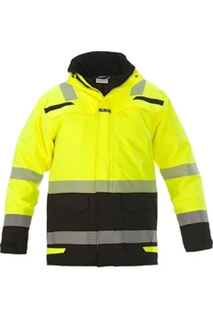 Hydrowear Kurzjacke Warnschutz-Regenparka Utah gelb|schwarz M