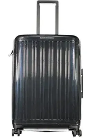 Piquadro Businesstasche, Mittlerer schwarzer Herrenkoffer mit 4 Rädern, Zahlenschloss & mehr