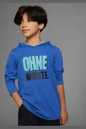 Kidsworld Kapuzenshirt OHNE Worte!, cooler Spruch blau 140/146