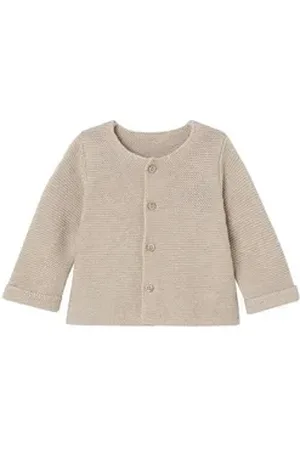 Vertbaudet Strickjacke Baby Strickjacke aus Baumwolle BASIC beige 68
