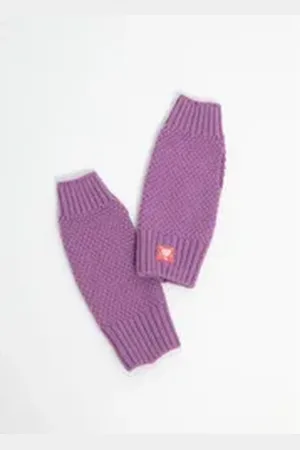 Blutsgeschwister Strickhandschuhe fingerlos - hochwertige Damenhandschuhe lila