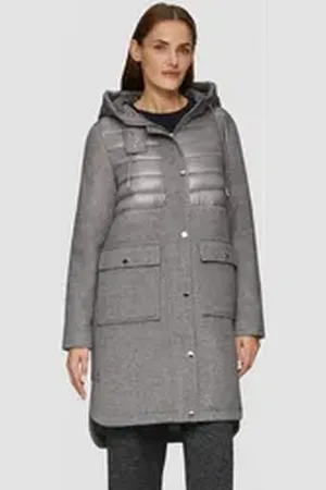 QS by s.Oliver Funktionsmantel Parka im Fabricmix grau 48