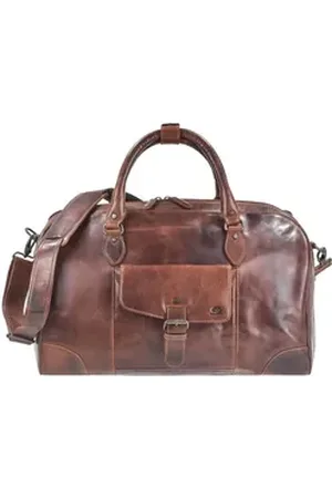 Greenburry Reisetasche "Rugged" Leder 48x31cm teak braun, Weekender, Sporttasche braun