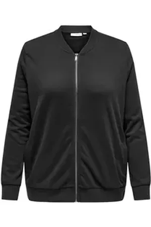 ONLY CARMAKOMA Trainingsjacke Sweatjacke Reißverschluss Langarm Splitneck CARJOYCE LS BOMBER SWT JRS schwarz 42-44