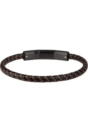Jacques Lemans Armband Herren-Armband Leder, Edelstahl bunt