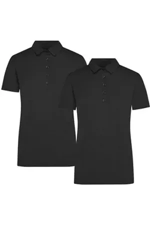 James & Nicholson Poloshirt Doppelpack Damen Funktionspolo für Freizeit und Sport Polo JN751 (Doppelpack, 2er-Pack) Atmungsaktiv und feuchtigkeitsregulierend, schnelltrocknend schwarz XL