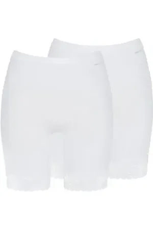Mey Lange Unterhose 2er Pack Lights (Spar-Set, 2-St) Langbein Schlüpfer - Baumwolle - Ohne auftragende Seitennähte weiß 48