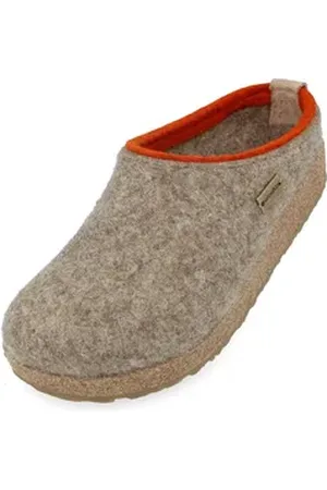 Haflinger Grizzly Kris Filzclog aus reinem Wollfilz Hausschuh beige 41 EU