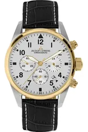 Jacques Lemans Quarzuhr Chronograph Sport Schwarz/Zweifarbig grau