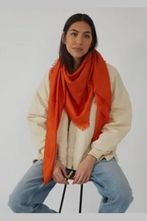 Codello Fransentuch HAPPY FOLK, mit Monogramm-Muster orange