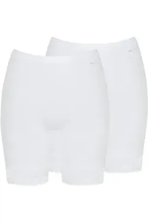 Mey Lange Unterhose 2er Pack Lights (Spar-Set, 2-St) Langbein Schlüpfer - Baumwolle - Ohne auftragende Seitennähte weiß 44