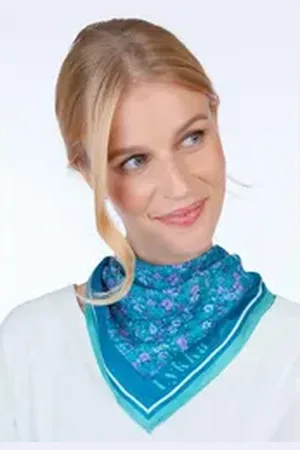 Lykka du Nord Schal Fleuri blau