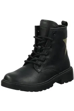 Geox Stiefelette Lederimitat Schnürstiefelette schwarz 29 EU