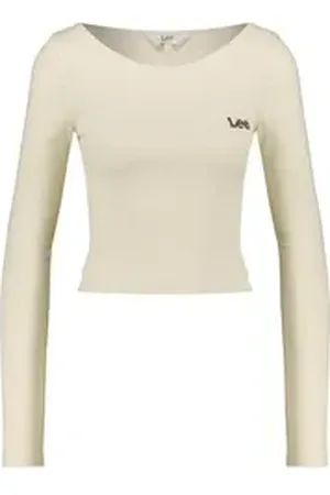 Lee ® T-Shirt Damen Longsve CROPPED ULTRA SLIM TEE ECRU (1-tlg) weiß XS