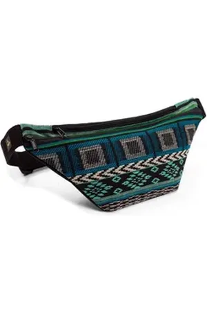 BODHI Bauchtasche Bauchtasche ETHNO Collection, Jacquard-Webstoff, schwarz-weiß-grün grün|schwarz