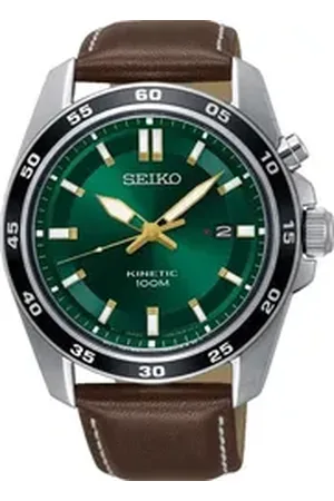 Seiko Kineticuhr SKA791P1, Armbanduhr, Herrenuhr, Datum, Lederarmband braun