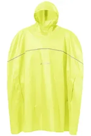 Vaude Regenponcho Kids Grody Poncho II (1-St) wasserdichter Regenponcho mit Kapuze gelb L