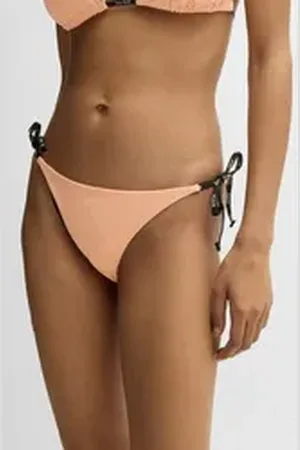 HUGO BOSS Bikini-Hose PURE_SIDE TIE mit kontrastfarbenen Einsätzen orange XS (34)