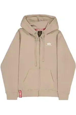 Alpha Industries Hoodie Men - Hoodies Basic Zip Hoodie Small Logo braun L