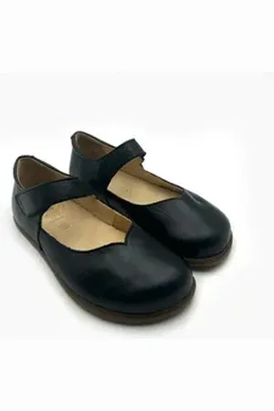 POLOLO Alma & Alina, bequemer Damen Barfußschuh aus pflanzlich gegerbtem Leder schwarz 38 EU