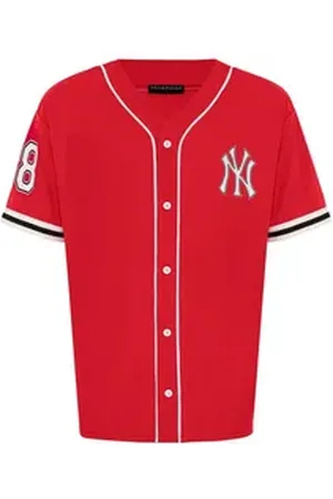 Redbridge T-Shirt mit Knopfleiste - Baseball-Shirt - Sportlicher Look, Regular Fit rot L