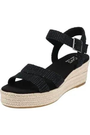 TOMS Sandalen Textil Keilsandalette schwarz 41 EU