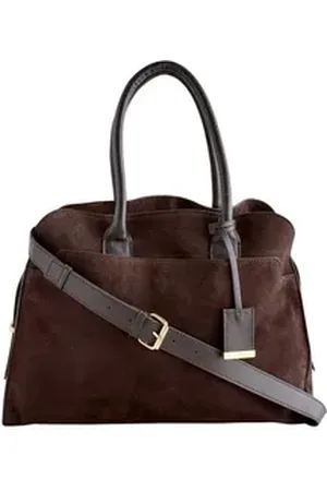 Next Clutch Hochwertige Grabbeltasche aus Veloursleder (1-tlg) braun