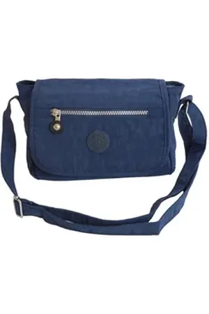 Bag Street Umhängetasche - Crinkle Damen Umhängetasche Stofftasche Handtasche Auswah blau