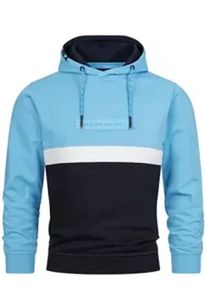 INDICODE Kapuzenpullover INMagnus Stylischer Kapuzenpullover mit Colorblock-Design blau XL