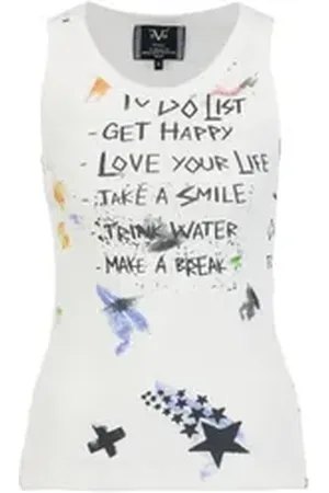 19V69 Italia Tanktop - by VERSACE - TANK TOP - BENICE GRAFFITI weiß S