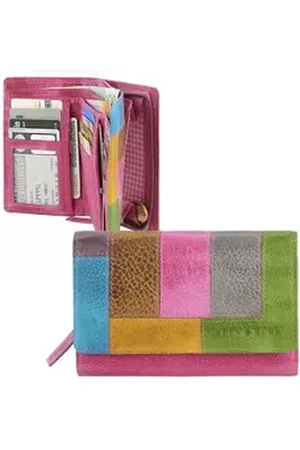Greenburry Geldbörse "Candy Shop" Leder Damenportemonnaie, Damenbörse bunt, Portemonnaie, 11 Kartenfächer, ca. 14x9cm bunt