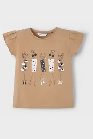 Mayoral Print-Shirt Mädchen T-Shirt mit Printmotiv – Zimt (301538) 110
